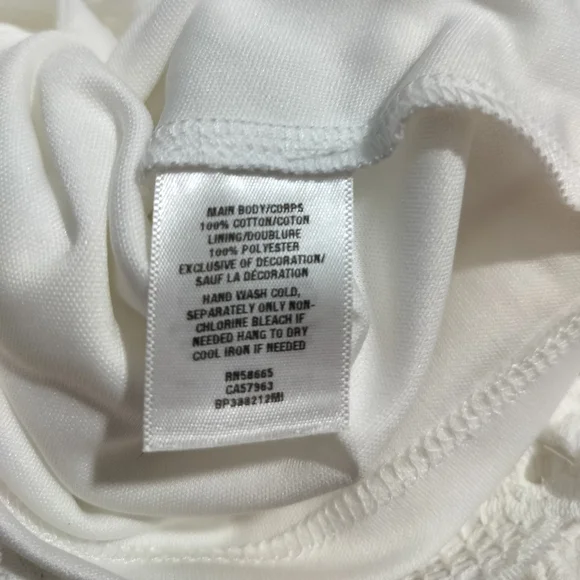 BP. White romper embroidered strappy back scalloped lace size M - Picture 14 of 14
